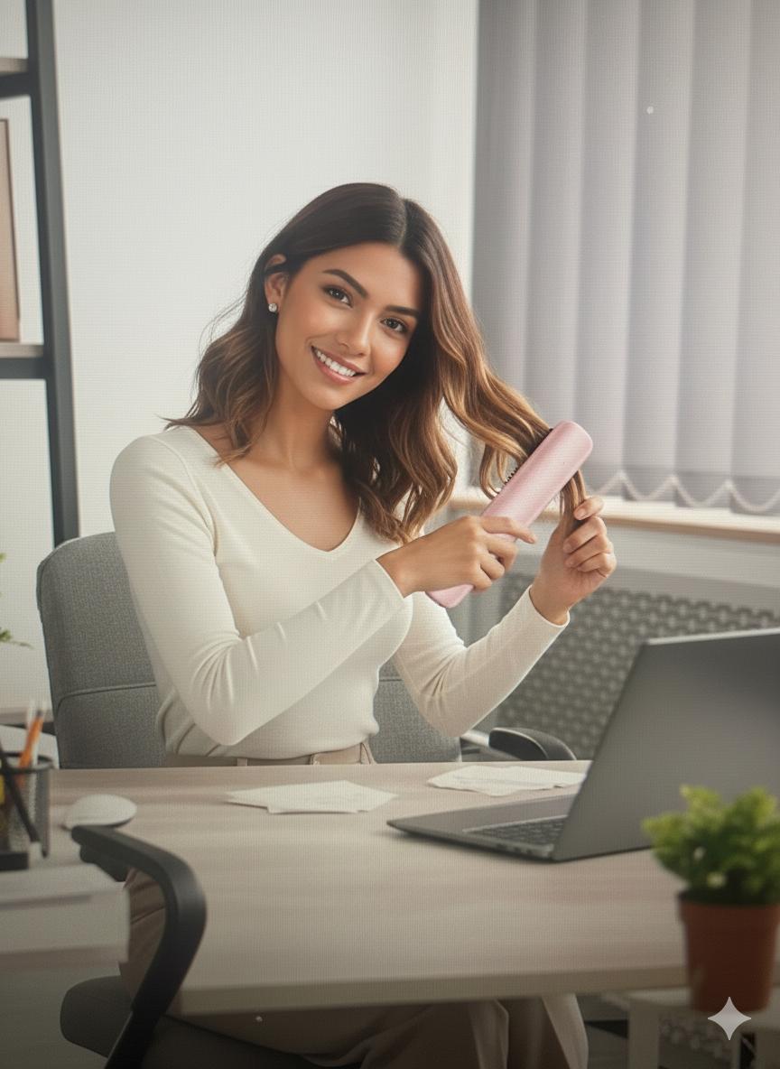 Cepillo alisador de pelo inalámbrico 450 ° F Temperatura ajustable 30s Calentamiento rápido 10000mAh Viaje Peine alisador inalámbrico