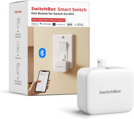 Switchbot Smart Switch Button Pusher - Bluetooth App O Control De Temporizador, Fácil De Usar Con 3 Modos, Necesita Switchbot Hub Para Ser Compatible Con Alexa, Google Assistant, Siri, IFTTT (Blanco)